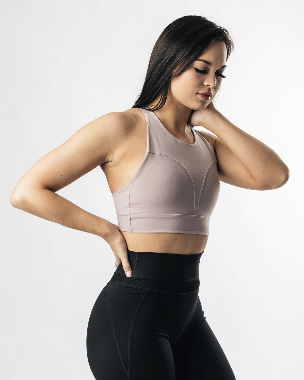 Alphalete Medium-Impact Luxury Sports Bra Nachový | 543-QGCPJW