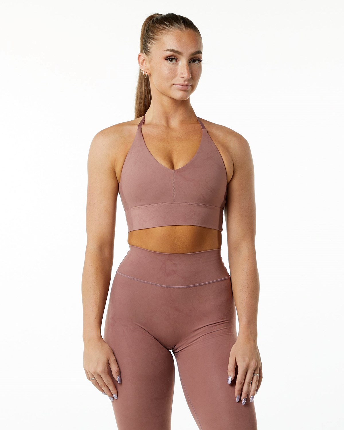 Alphalete Medium-Impact Luxury Sports Bra Ruzove | 570-BRQPCH