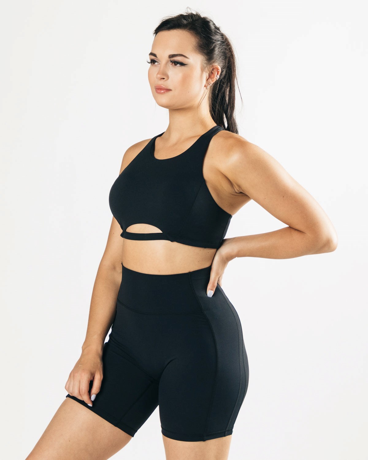 Alphalete Medium-Support One Piece Sports Bra Čierne | 326-ZMENUF