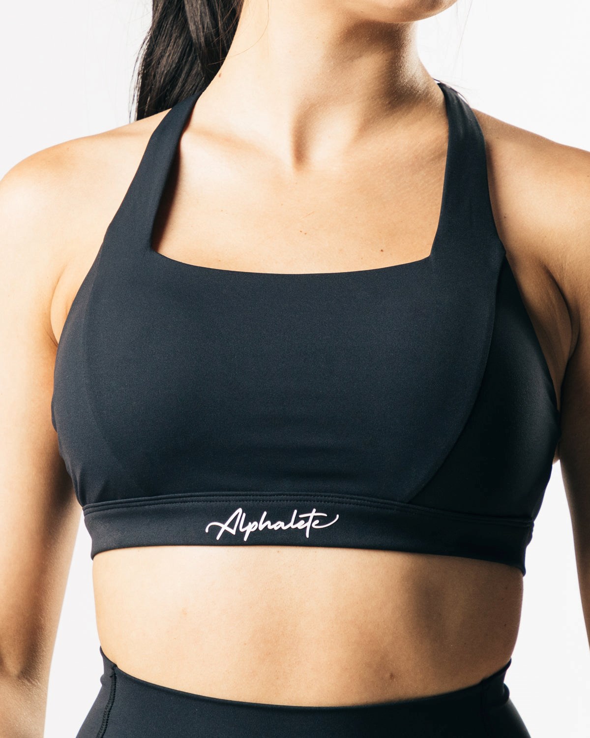 Alphalete Medium-Support Remienkove Open Back Sports Bra Čierne | 012-RZNEJY