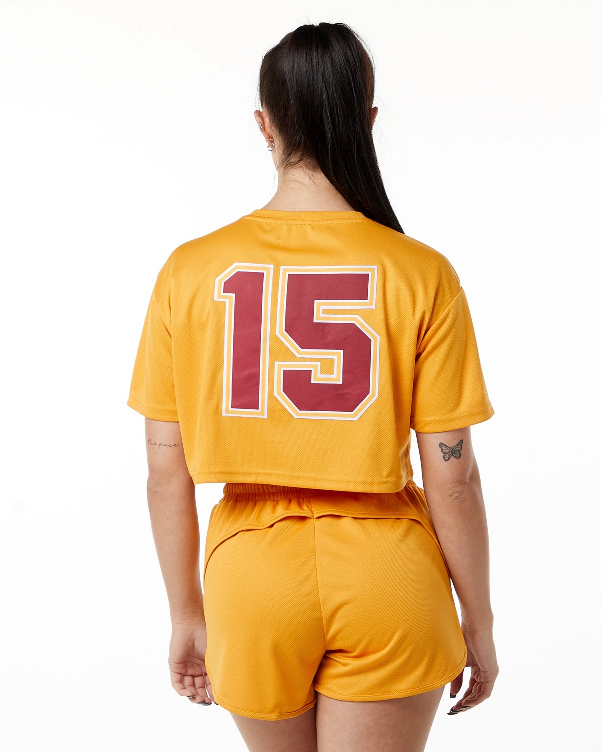 Alphalete Oversized Crop Jersey Marigold | 687-PAGSQB