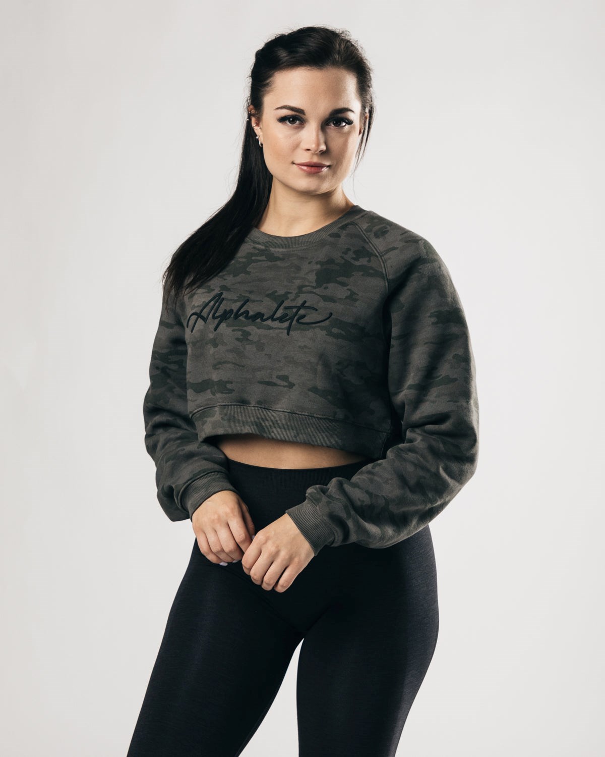 Alphalete Oversized Fleece Cropped Svetrove Saty Zelene | 398-YRLTOH