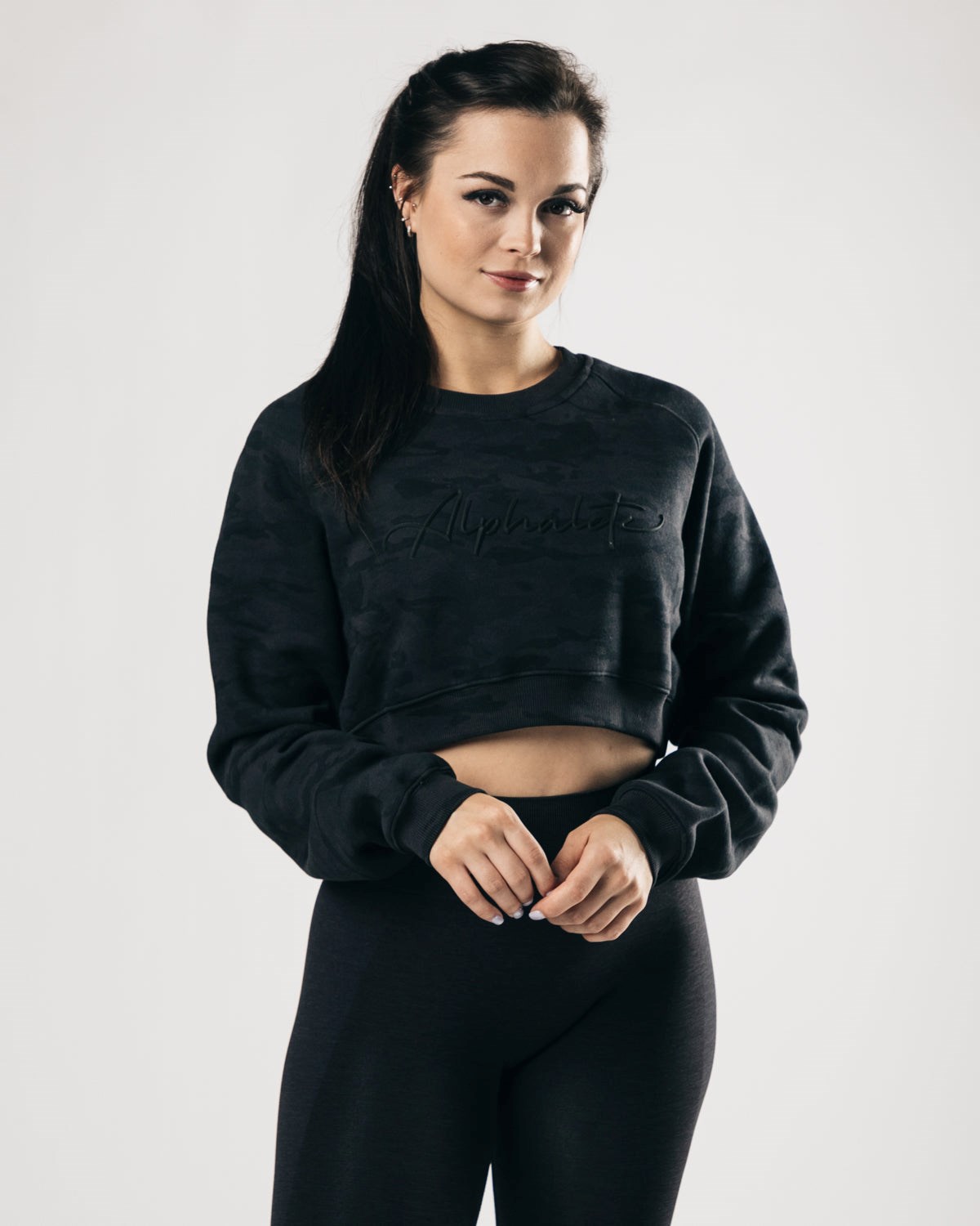 Alphalete Oversized Fleece Cropped Svetrove Saty Darkest Hour | 915-ZJTAYE