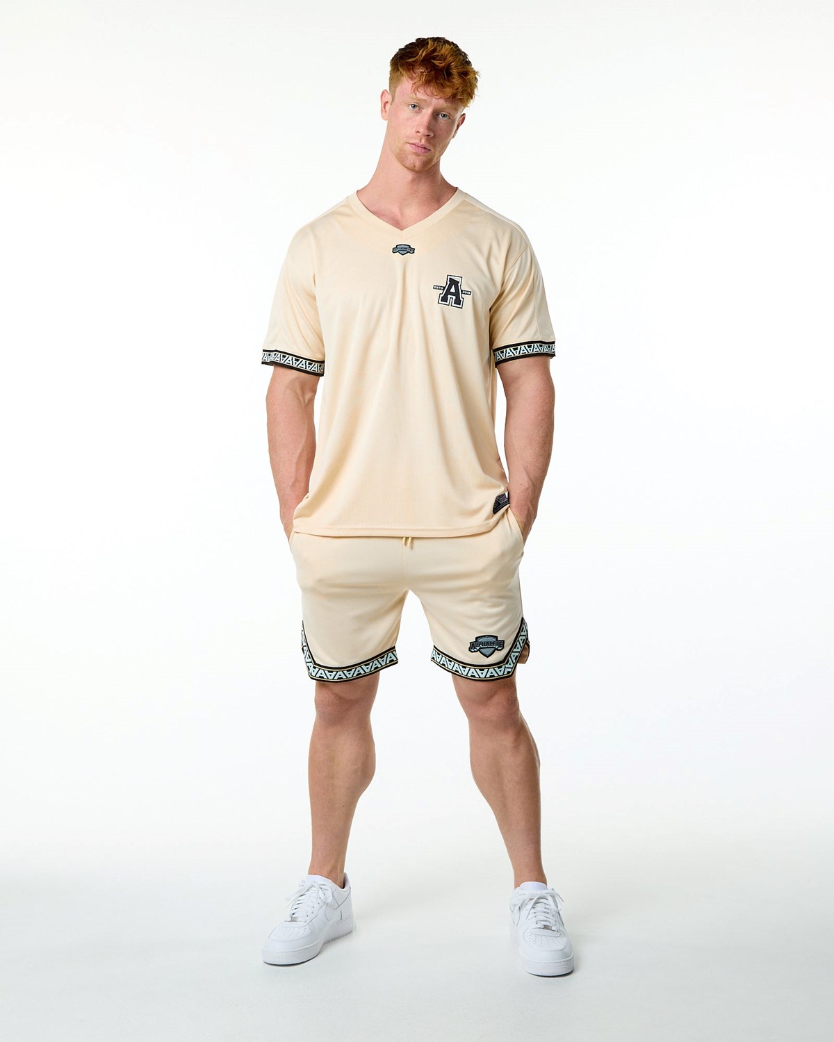 Alphalete Oversized Kratke Sleeve Jersey Tan | 640-TCSYJD