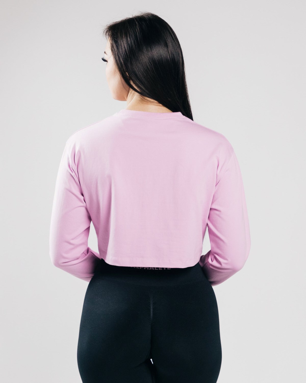 Alphalete Oversized Performance Long Sleeve Crop Bloom | 063-PQHTUD