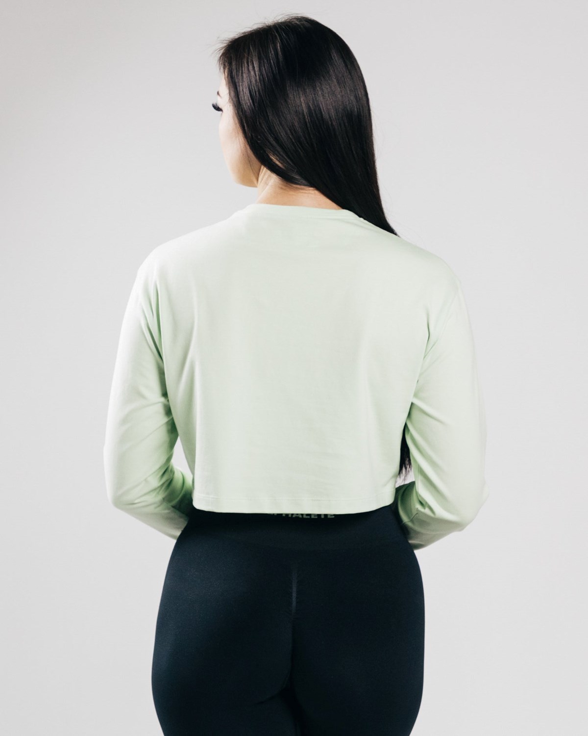 Alphalete Oversized Performance Long Sleeve Crop Frozen Spring | 462-WSXQGA