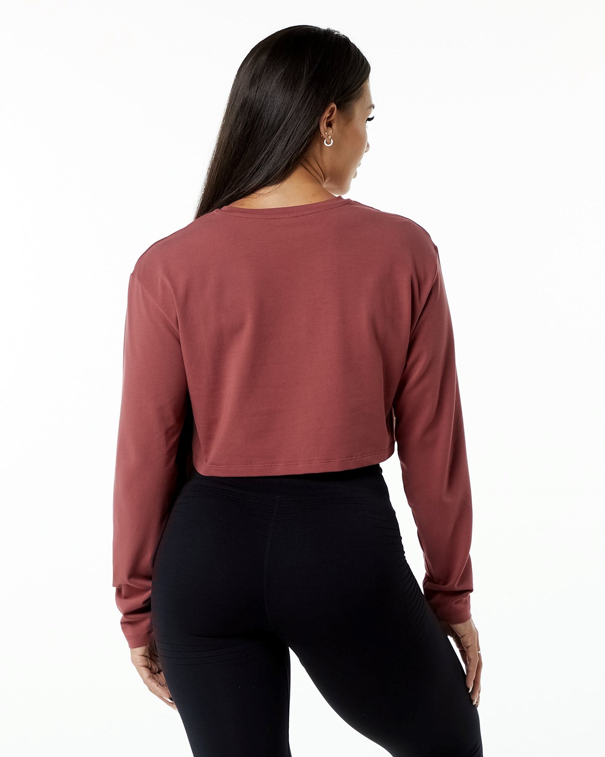 Alphalete Oversized Performance Long Sleeve Crop Gingerbread | 781-KFJSVW