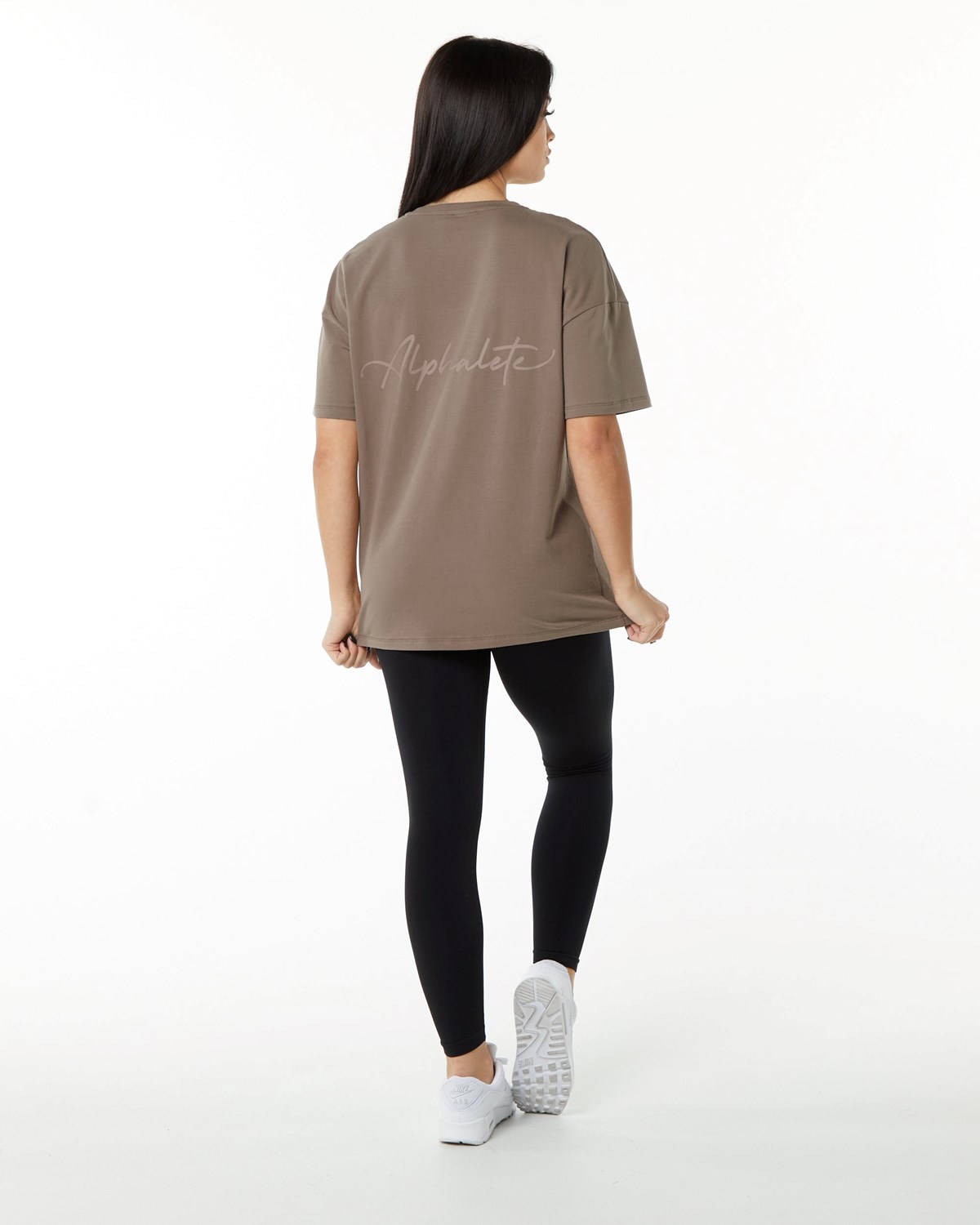 Alphalete Performance Kratke Sleeve Mocha | 604-MDLCIE