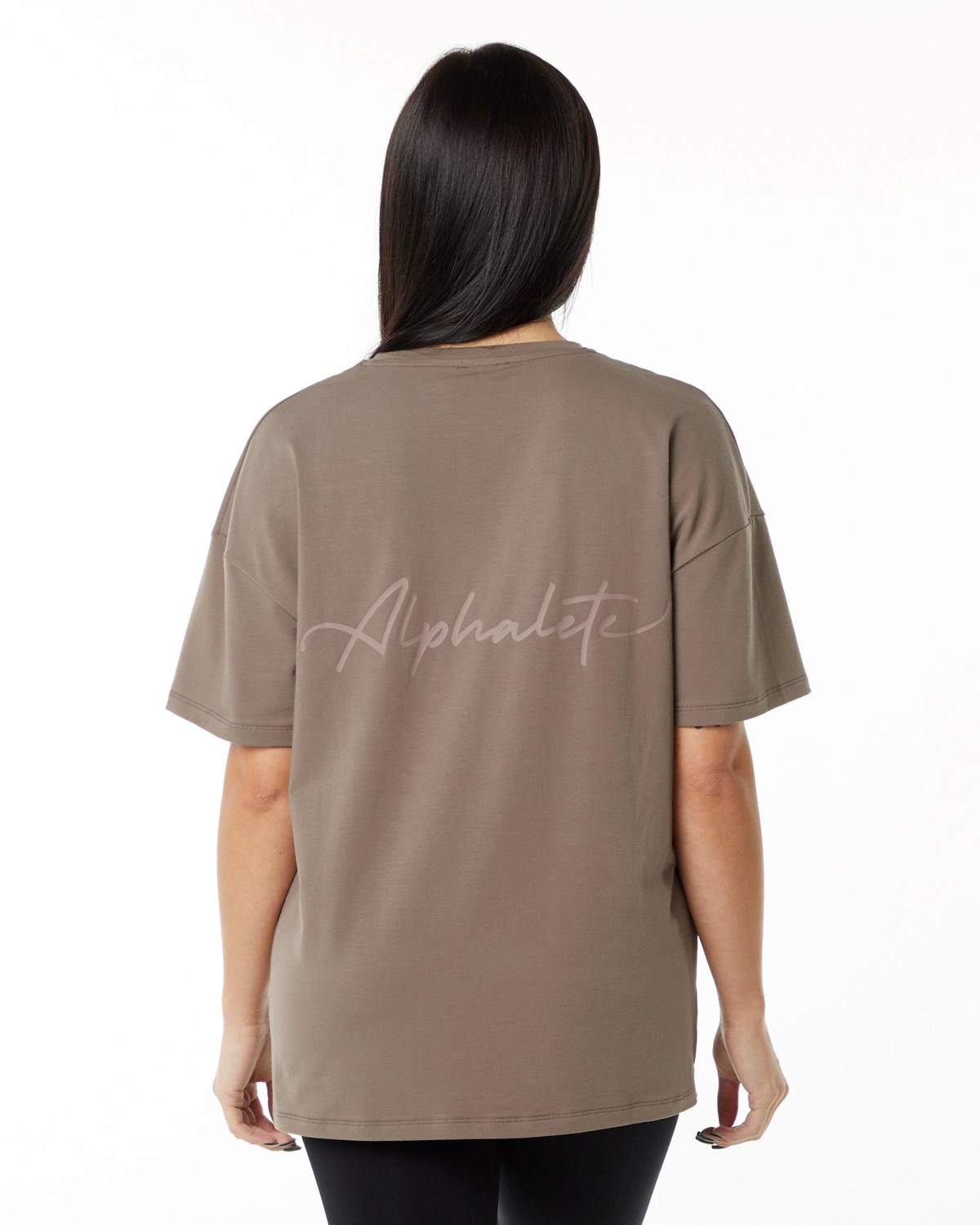 Alphalete Performance Kratke Sleeve Mocha | 604-MDLCIE