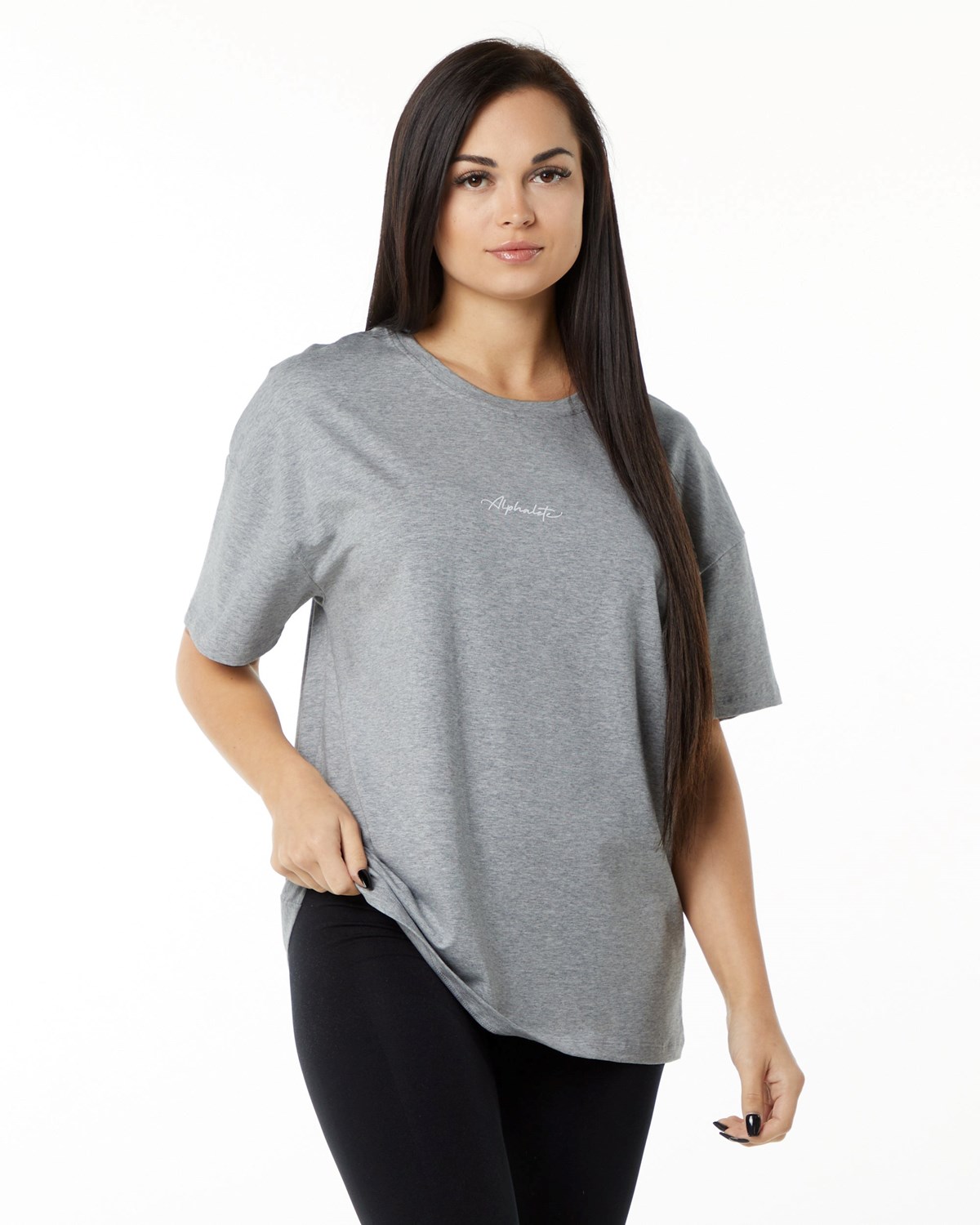 Alphalete Performance Kratke Sleeve Siva | 298-ICFPGR