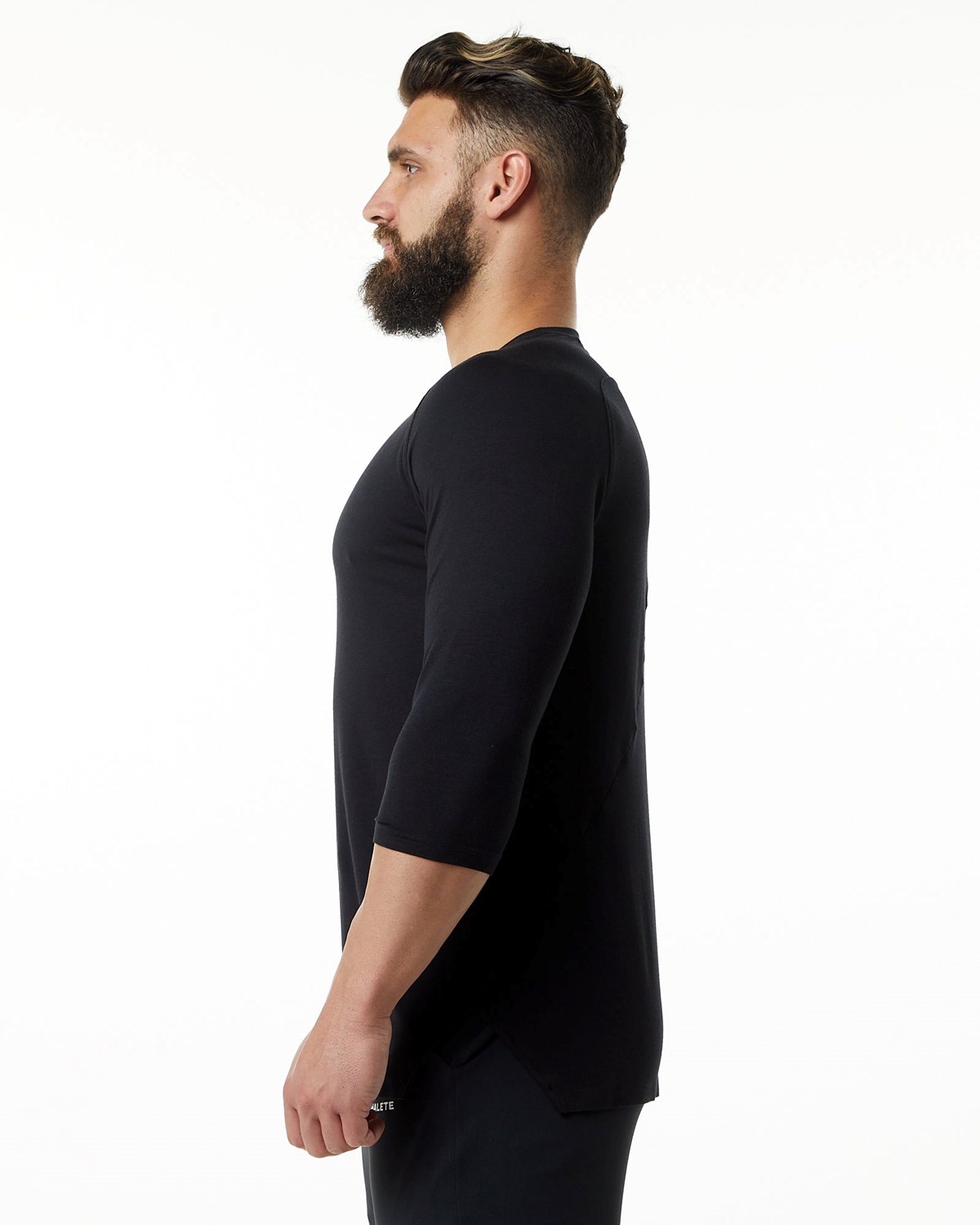 Alphalete Premium 3/4 Sleeve Tee Čierne | 352-EGDNYK