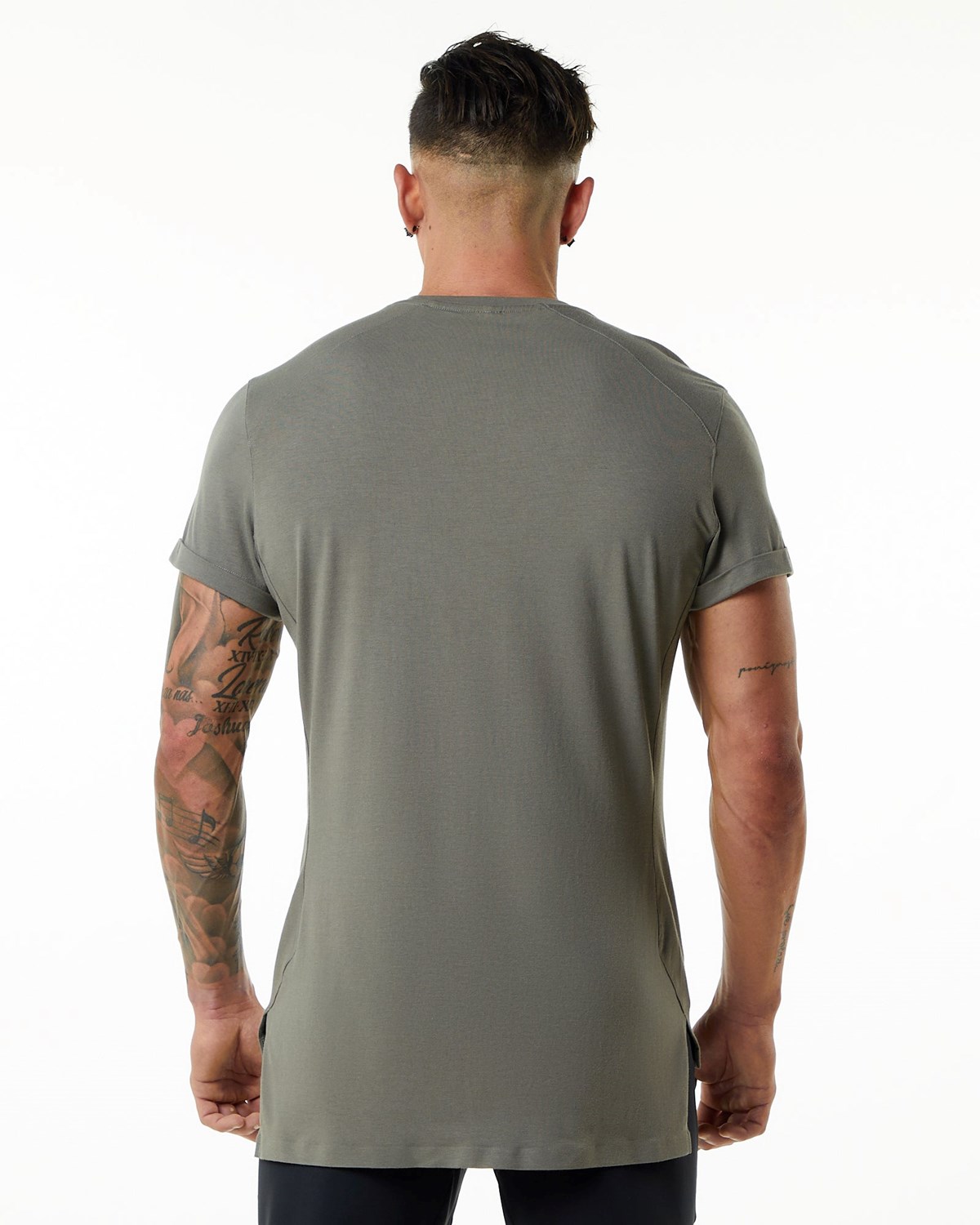 Alphalete Premium Kratke Sleeve Pocket Tee Siva | 014-OJSNHT