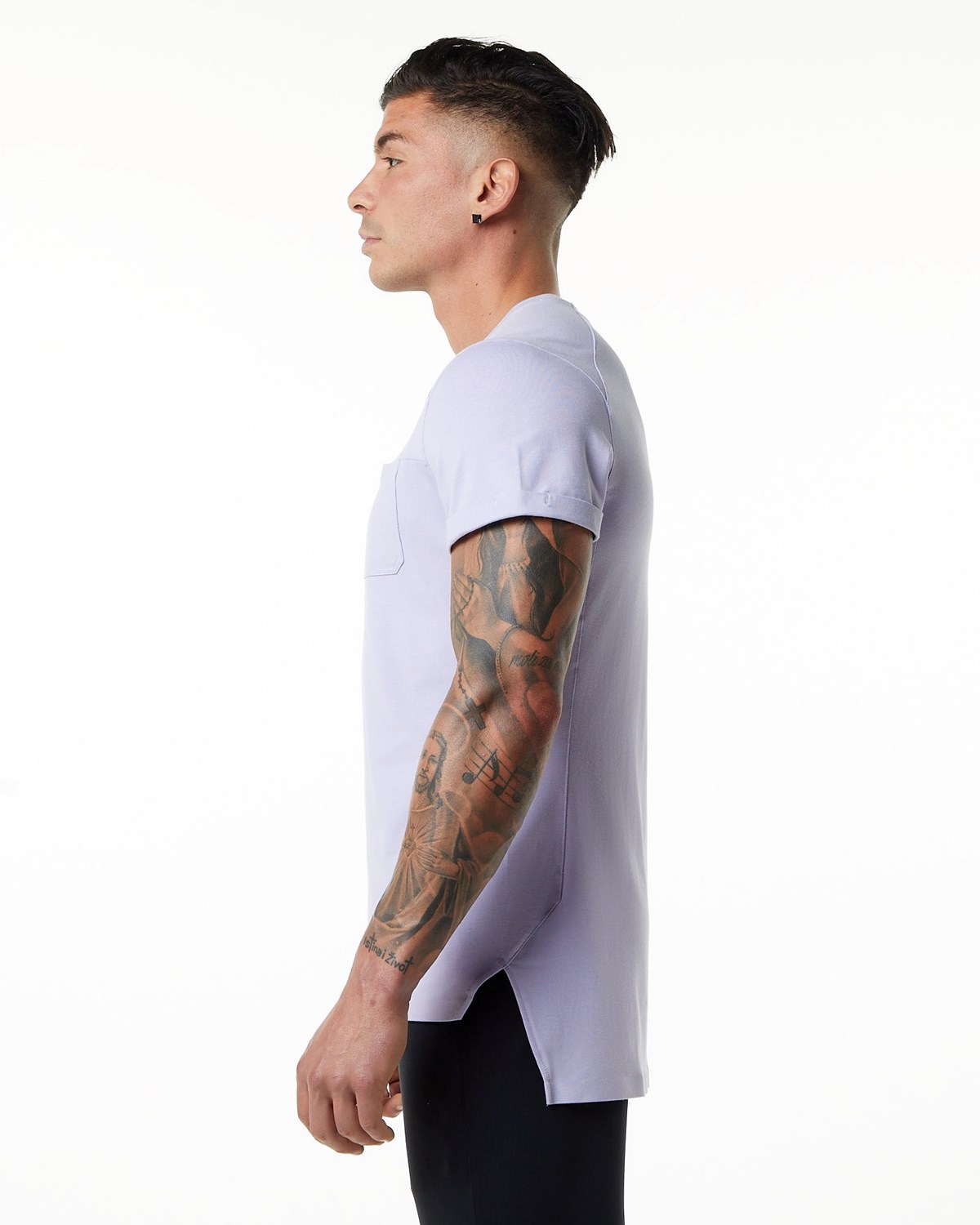 Alphalete Premium Kratke Sleeve Pocket Tee Lilac Haze | 026-EBCOSA