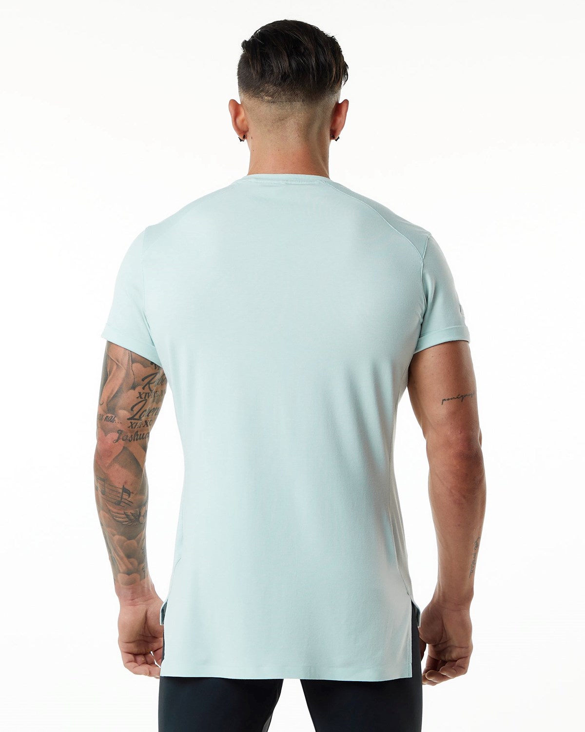 Alphalete Premium Kratke Sleeve Pocket Tee Modre | 431-EJSGBU