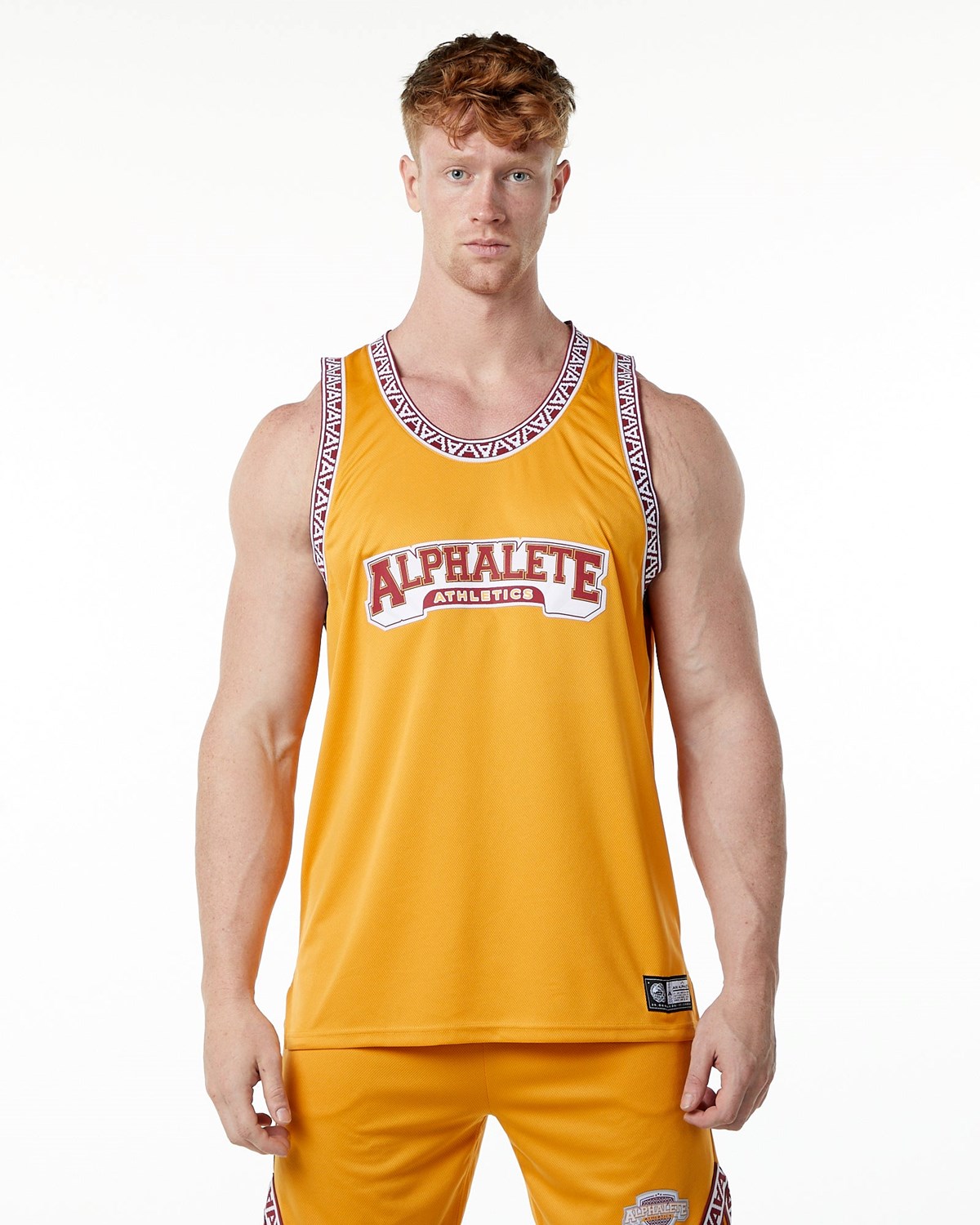 Alphalete Relaxed Fit Jersey Marigold | 493-LQFDWN