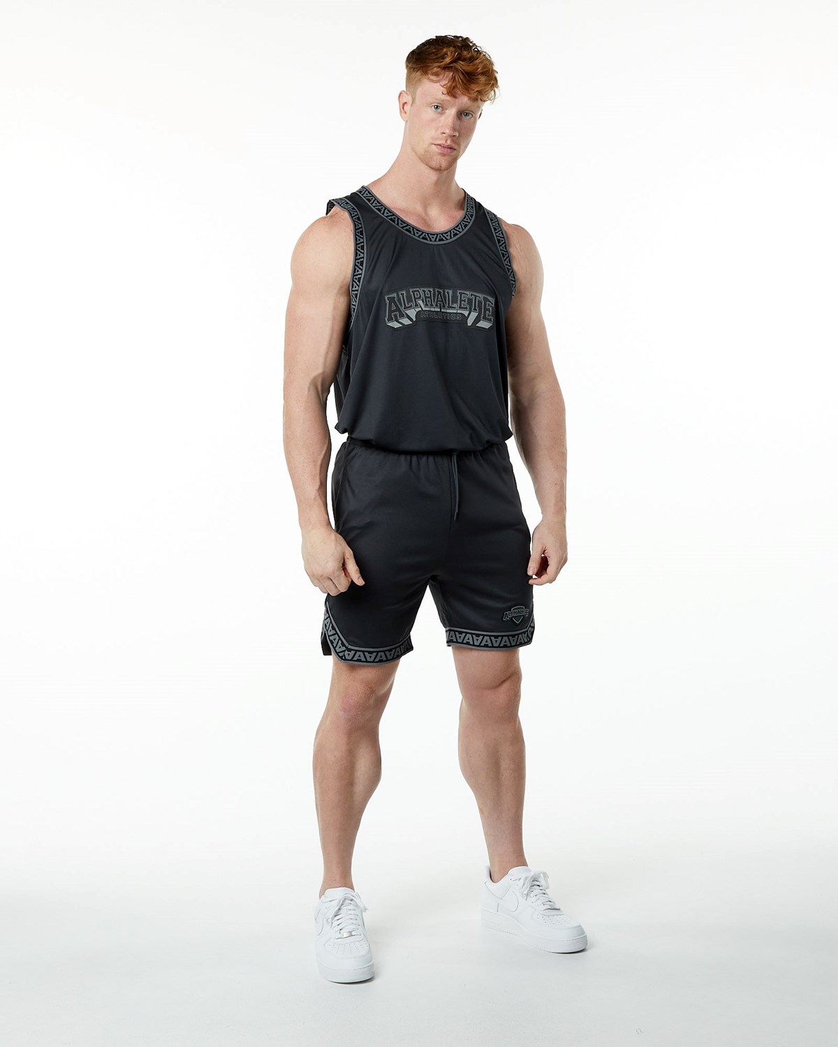 Alphalete Relaxed Fit Jersey Čierne | 291-DHMKWN