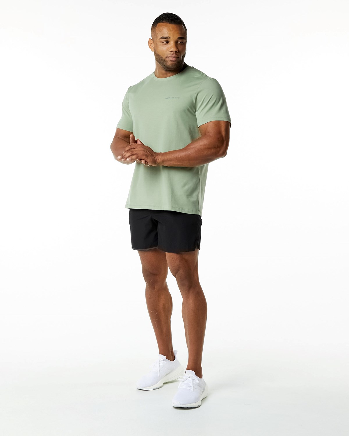 Alphalete Relaxed Fit Tee Sage | 806-MSFWUA