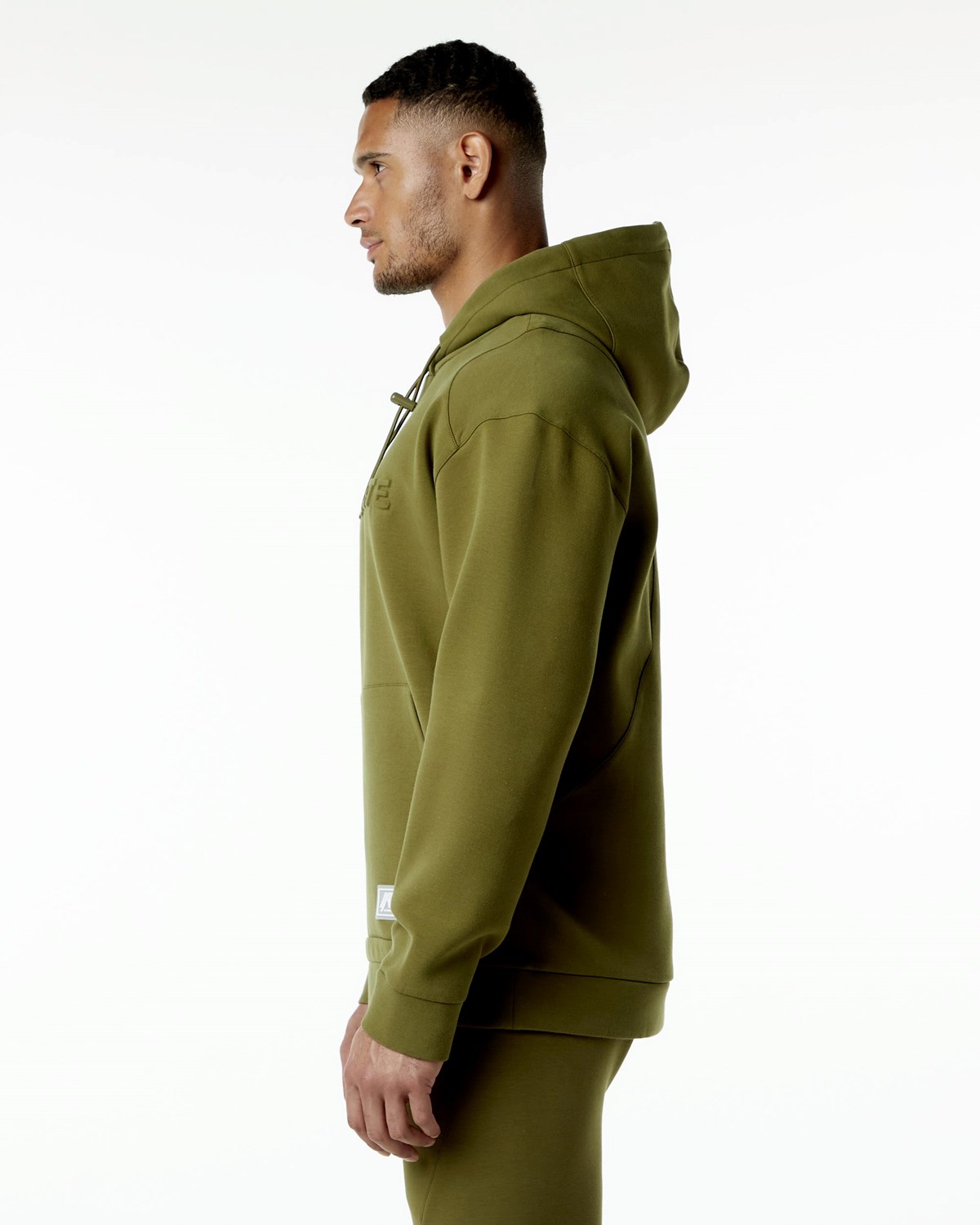 Alphalete Relaxed Interlock Knit Hoodie Moss | 162-ZEPWQM