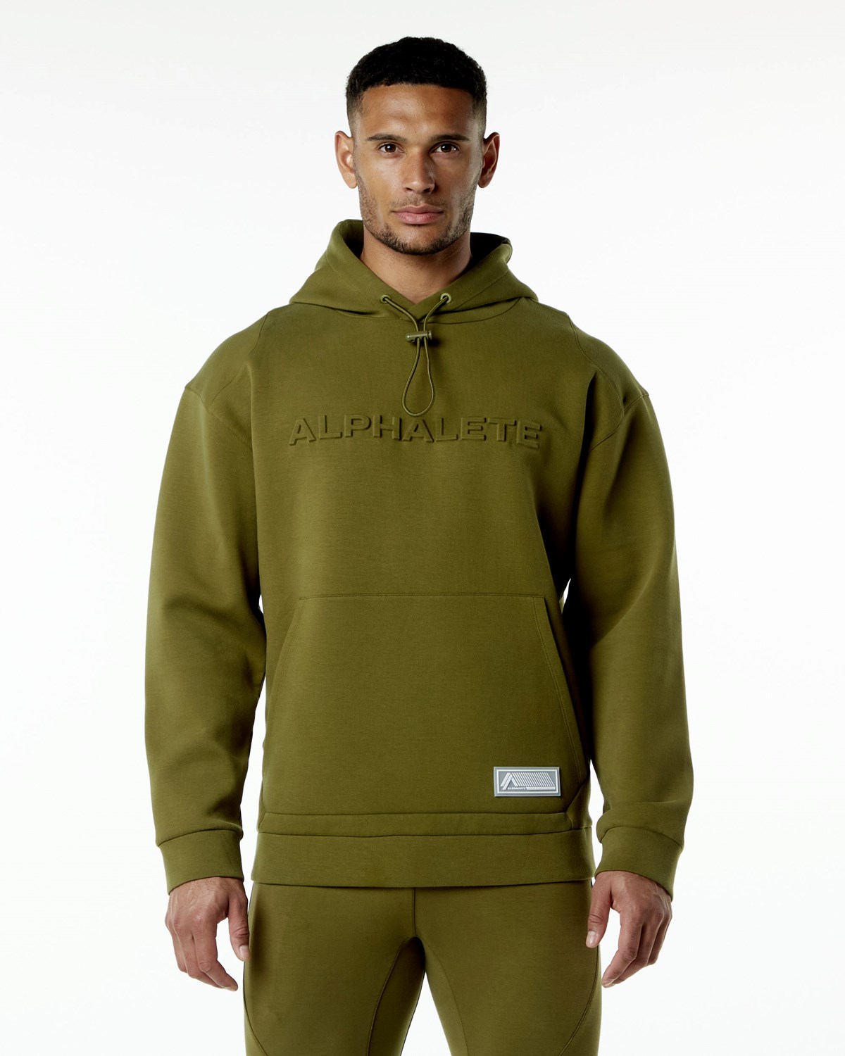 Alphalete Relaxed Interlock Knit Hoodie Moss | 162-ZEPWQM