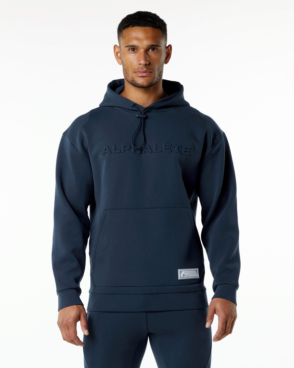 Alphalete Relaxed Interlock Knit Hoodie Námornícka Modrá | 619-YSHNLZ