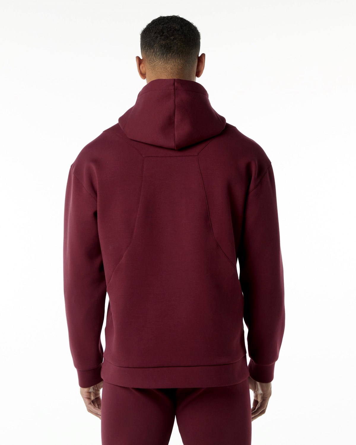 Alphalete Relaxed Interlock Knit Hoodie Bordove | 637-WEXHMK