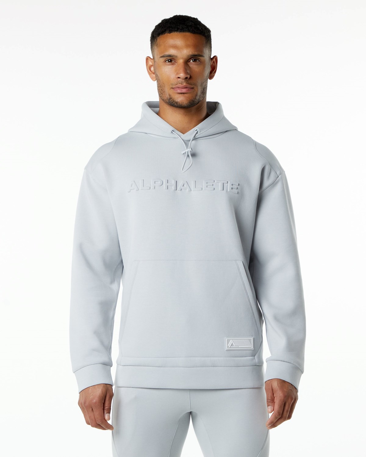 Alphalete Relaxed Interlock Knit Hoodie Siva | 816-MPZIAQ