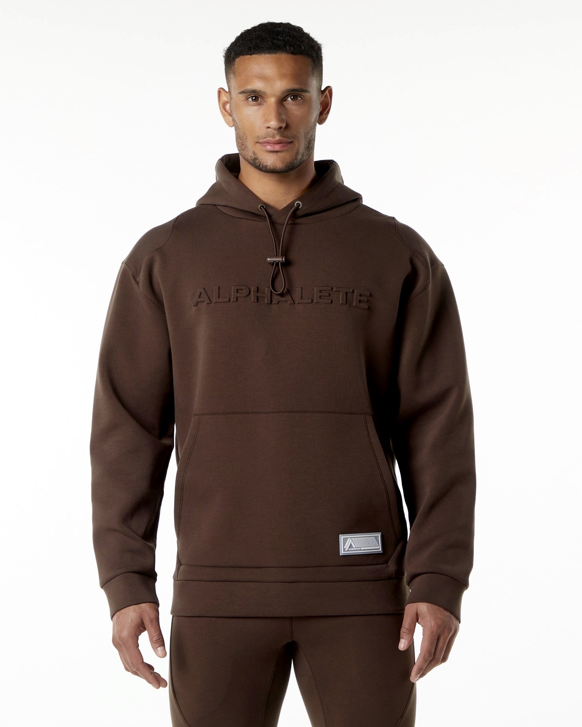 Alphalete Relaxed Interlock Knit Hoodie Hnede | 968-INEOSF