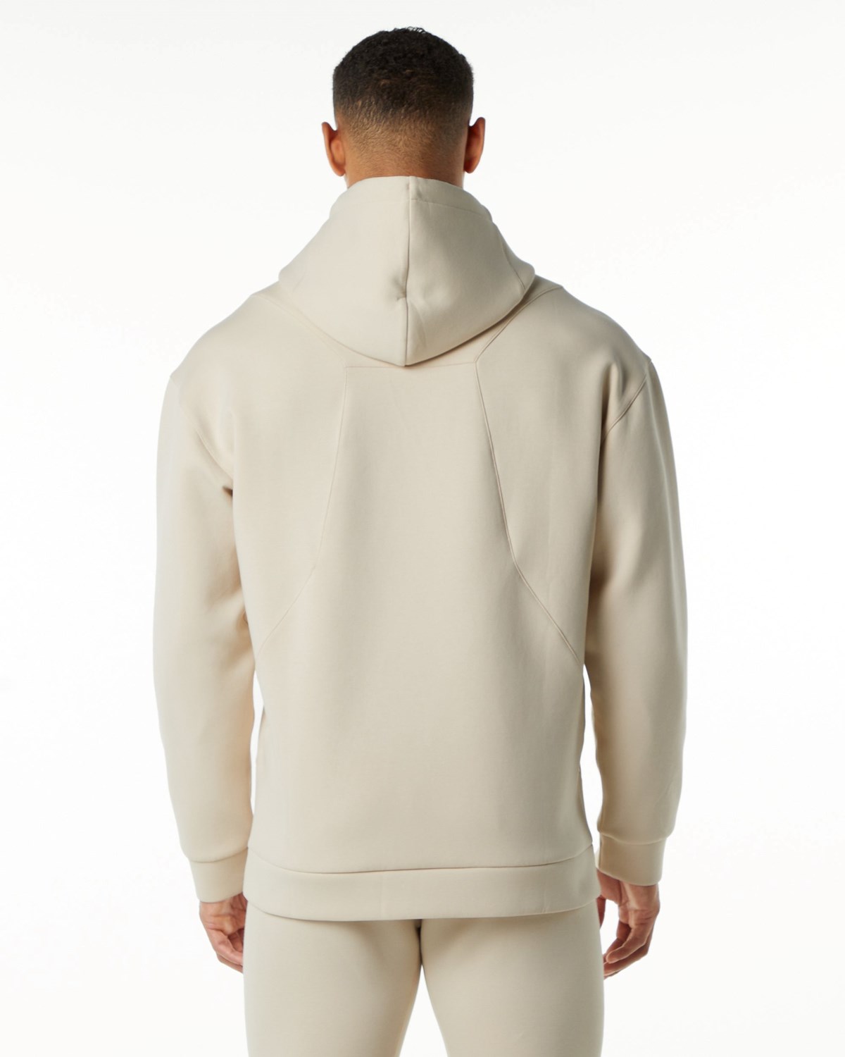 Alphalete Relaxed Interlock Knit Hoodie Vanilla | 982-IVJXCP