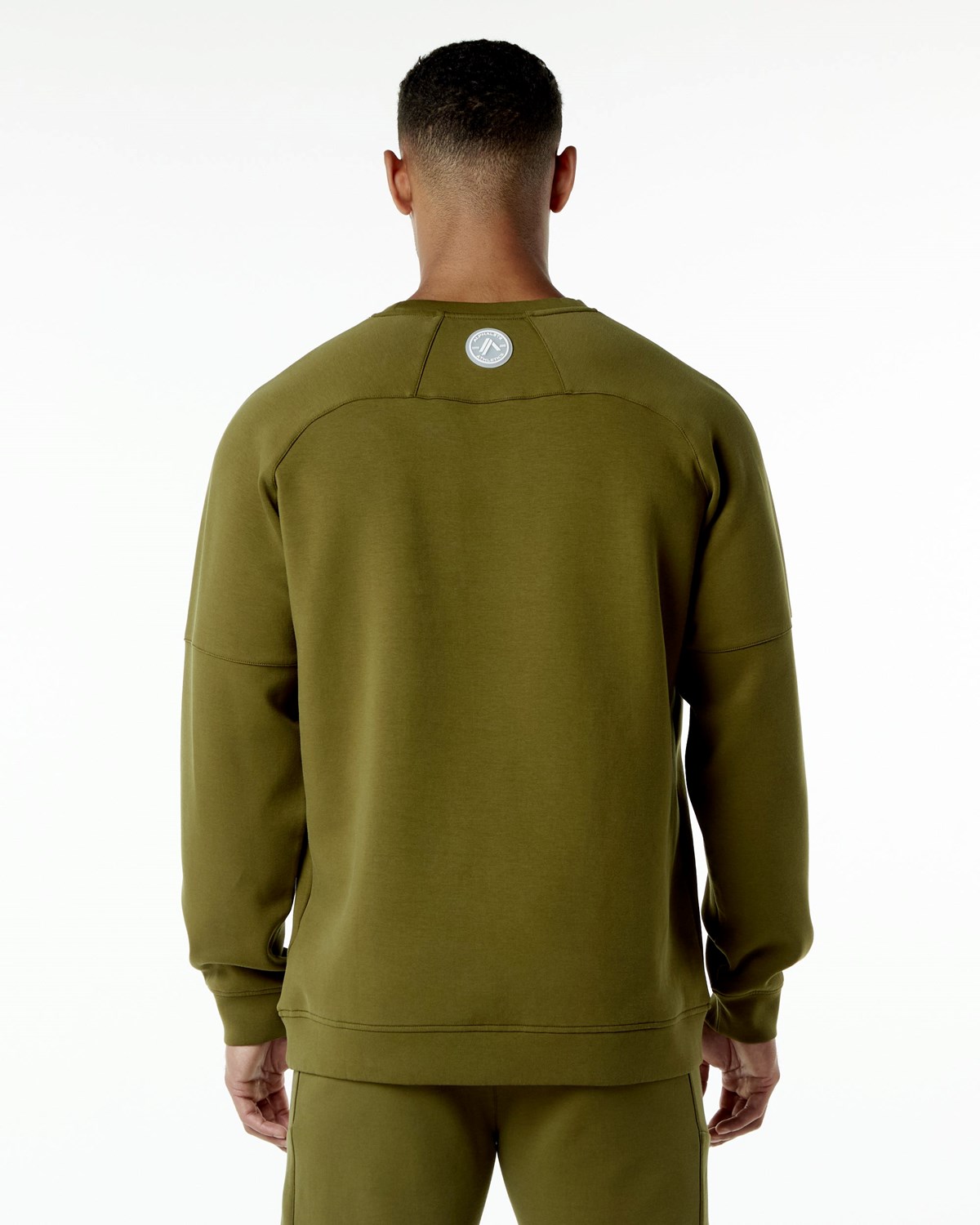 Alphalete Relaxed Interlock Knit Pullover Moss | 071-HZWUAD