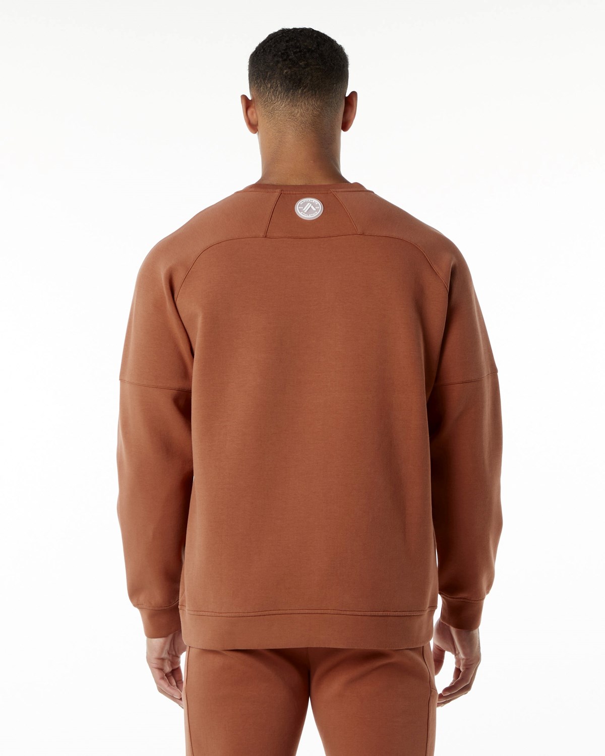 Alphalete Relaxed Interlock Knit Pullover Brick | 435-XUJYDS