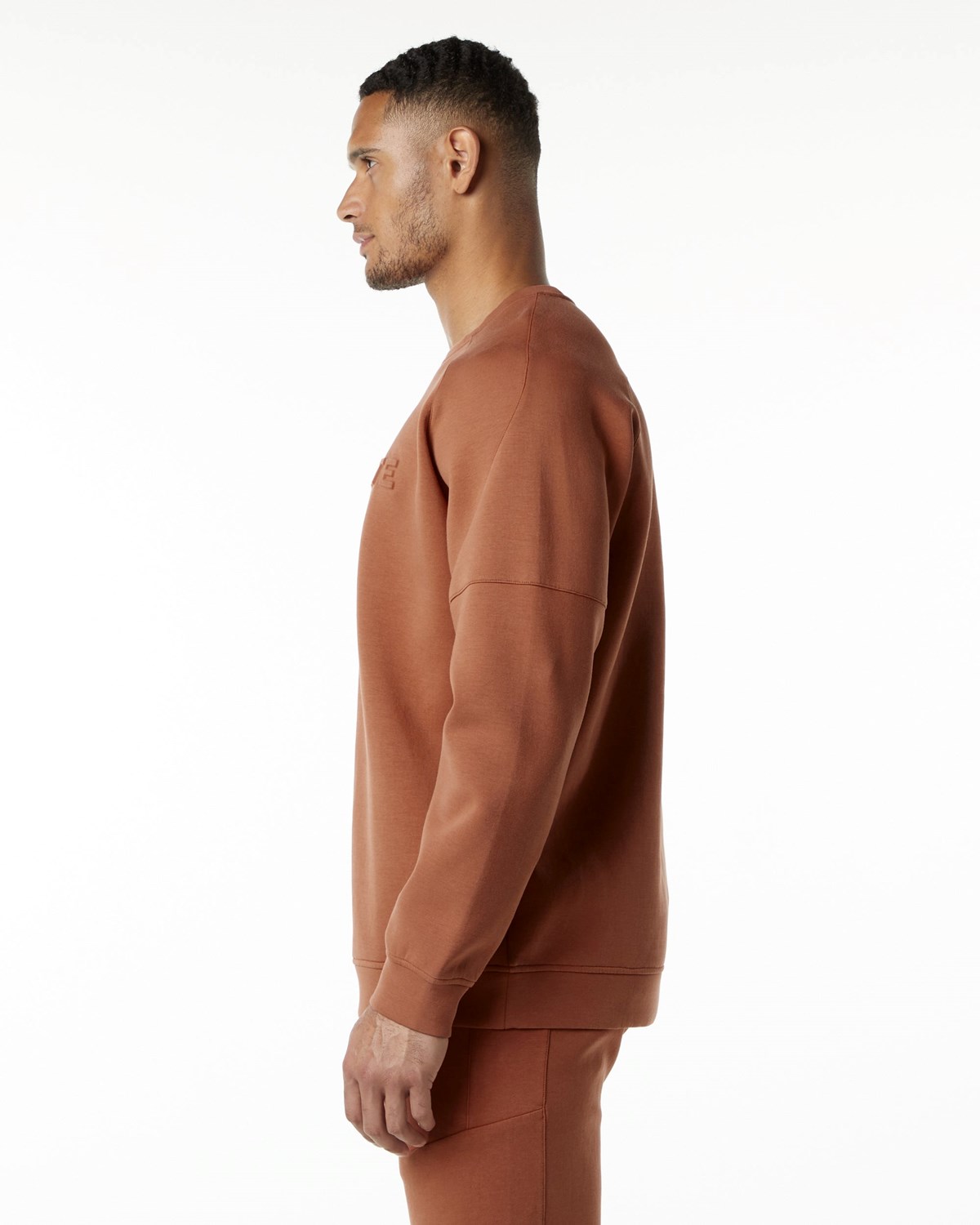 Alphalete Relaxed Interlock Knit Pullover Brick | 435-XUJYDS