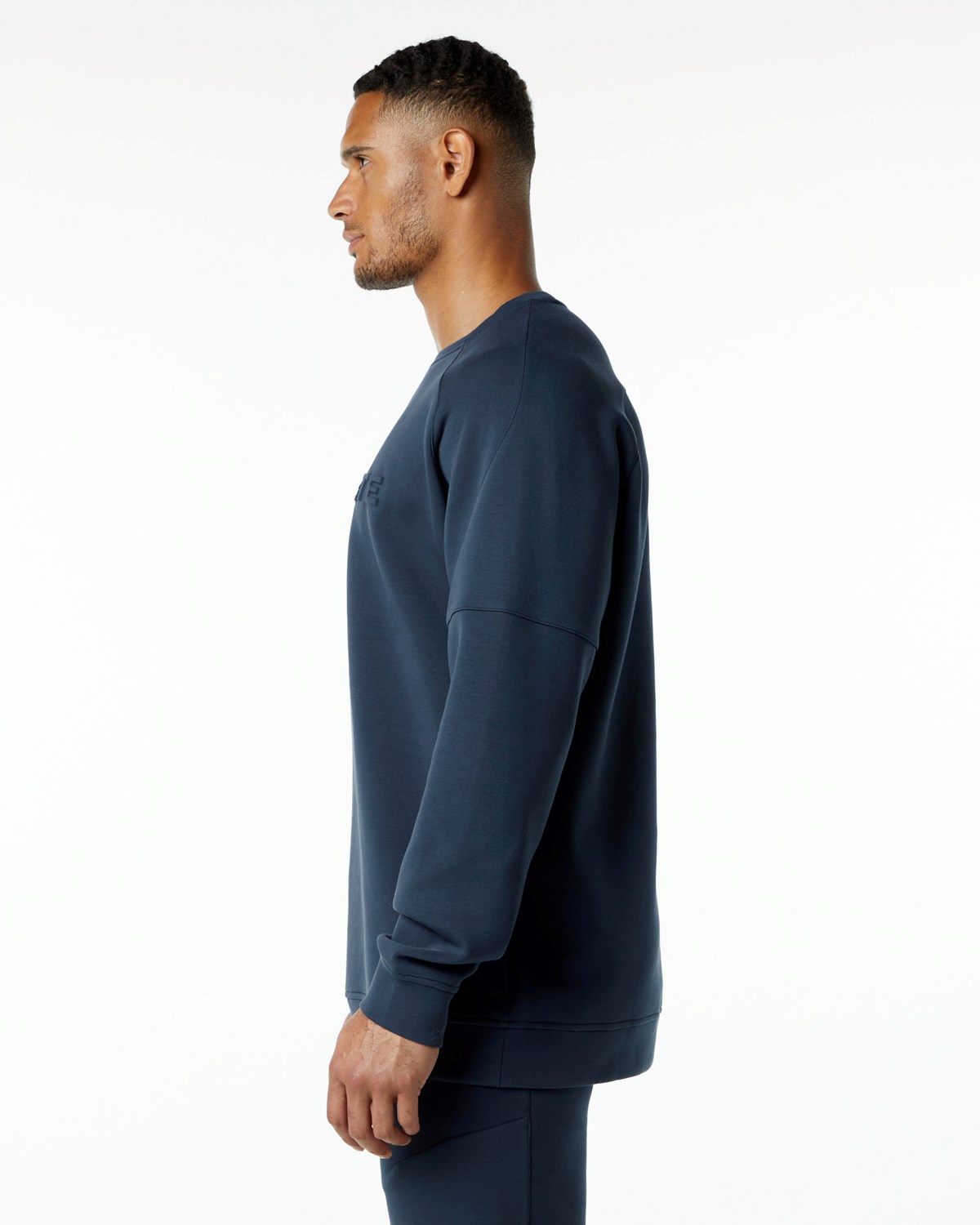 Alphalete Relaxed Interlock Knit Pullover Námornícka Modrá | 498-DSITRH