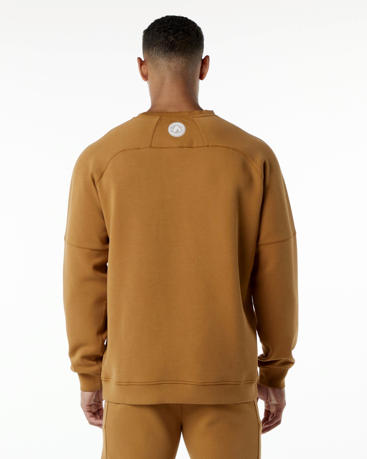 Alphalete Relaxed Interlock Knit Pullover Almond | 689-ATXZMK