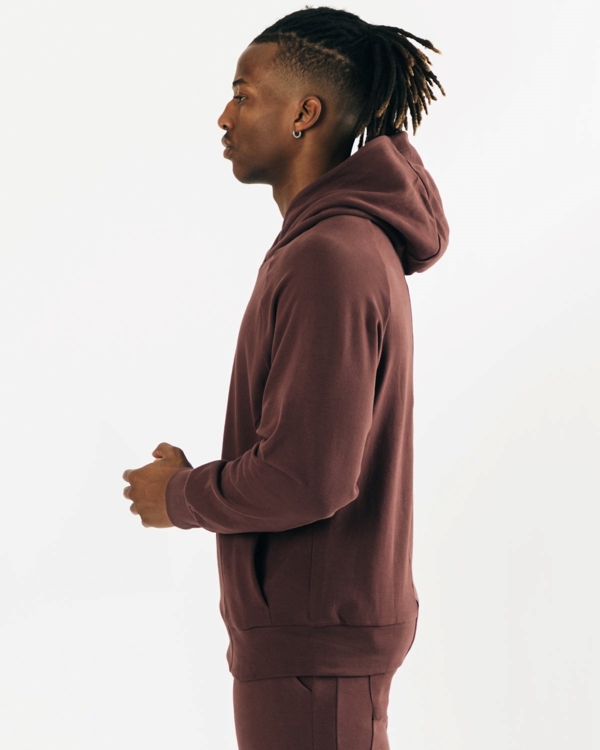 Alphalete Relaxed Single-Brushed Pullover Hoodie Mahogany | 210-MRDWBO