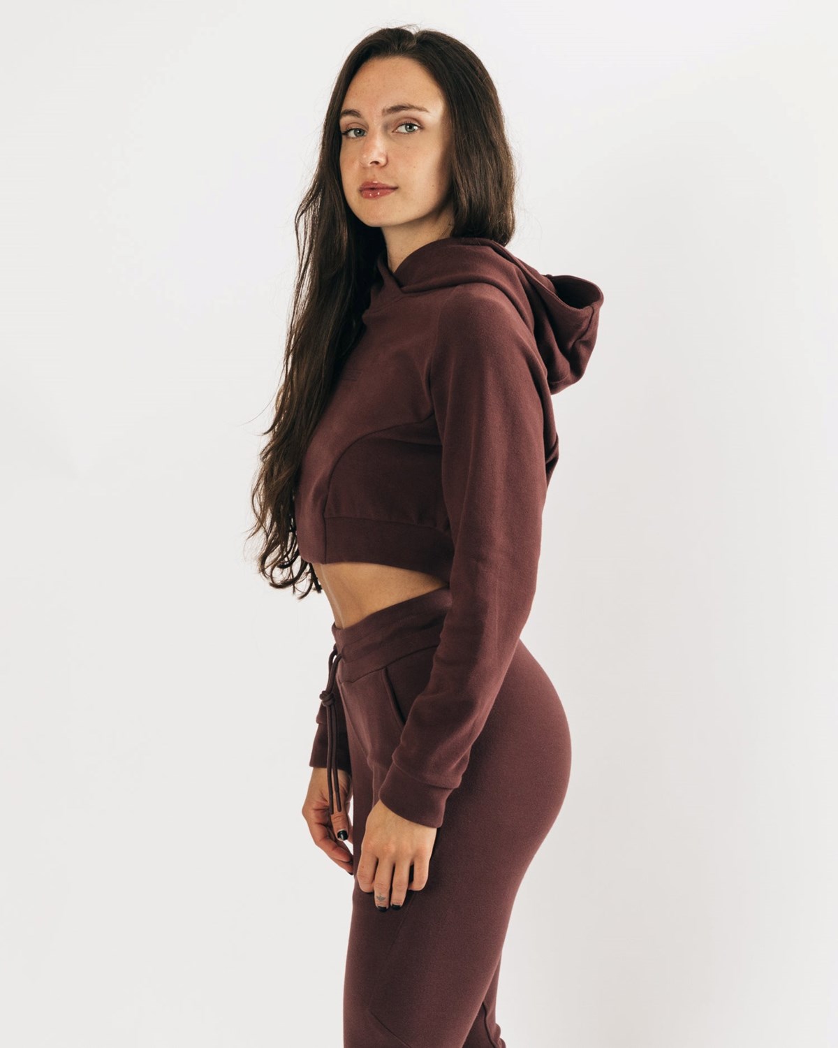 Alphalete Relaxed Single-Brushed Pullover Hoodie Mahogany | 418-SWRGKA