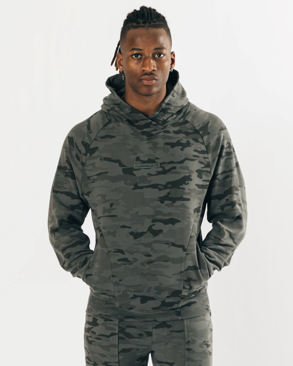 Alphalete Relaxed Single-Brushed Pullover Hoodie Maskacove | 680-IEXHCN