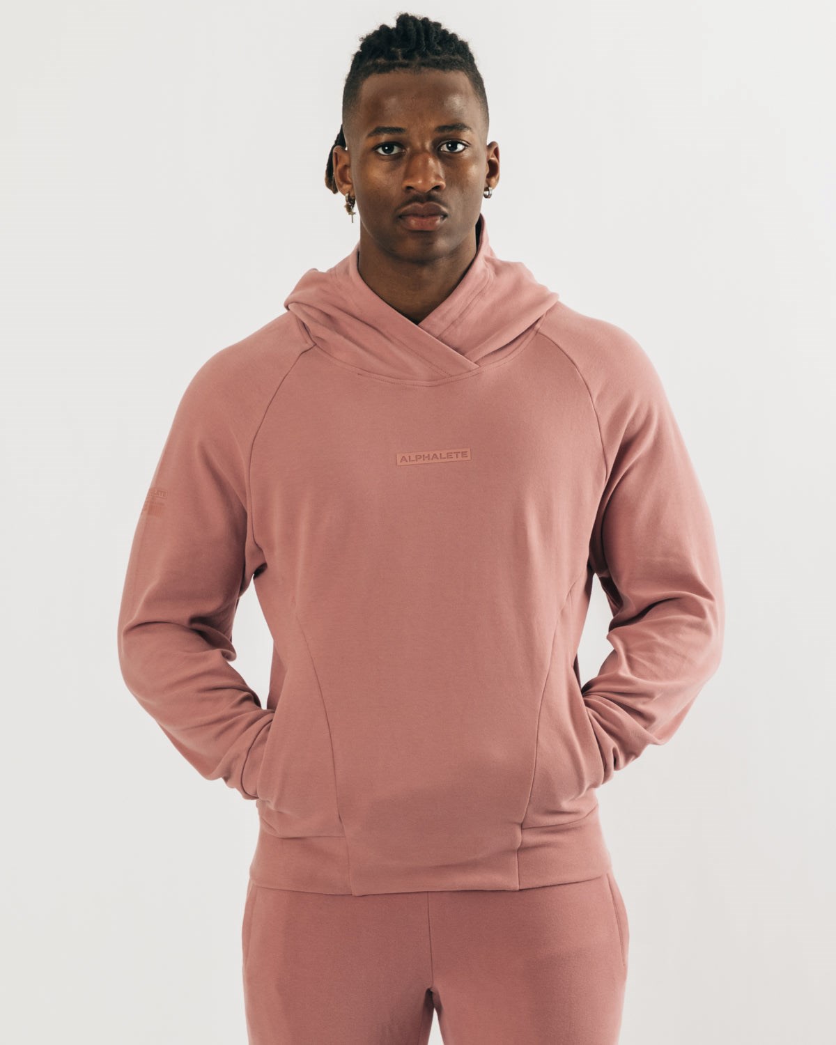 Alphalete Relaxed Single-Brushed Pullover Hoodie Cranberry Ice | 950-EUKFWY