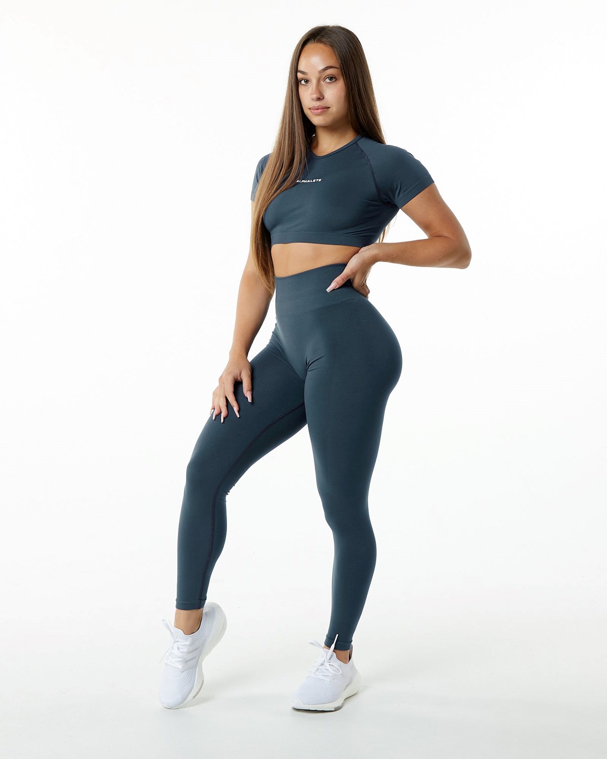 Alphalete Seamless Scrunch Legging Modre | 956-NJVAQO