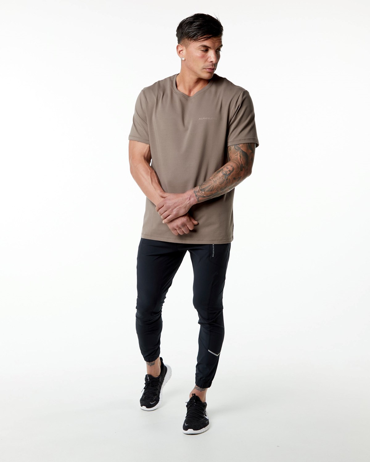 Alphalete Set-In Sleeve Tee Mocha | 085-RZUPWJ