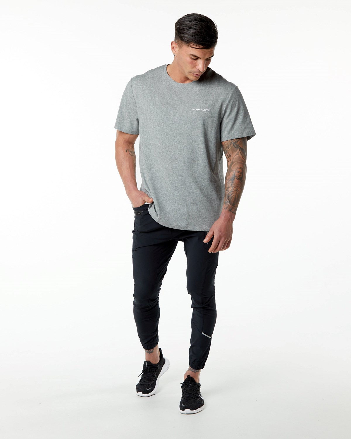 Alphalete Set-In Sleeve Tee Siva | 612-CFPQRH