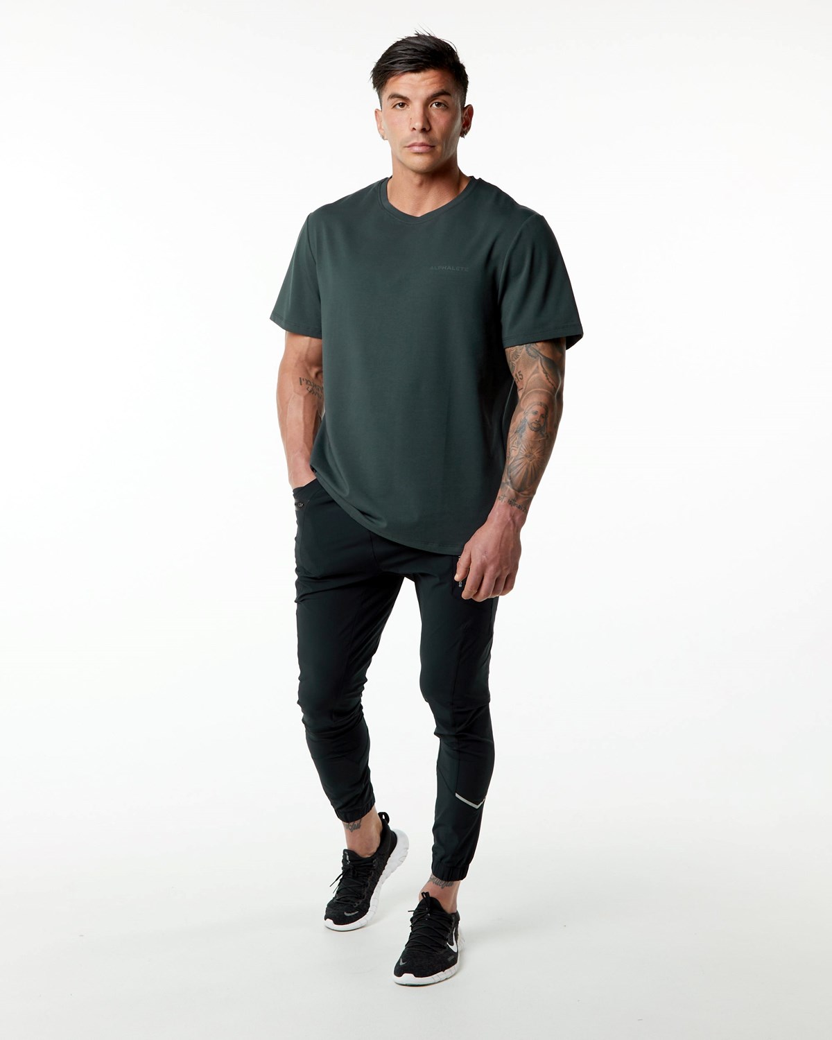 Alphalete Set-In Sleeve Tee Zelene | 107-QAZBXH