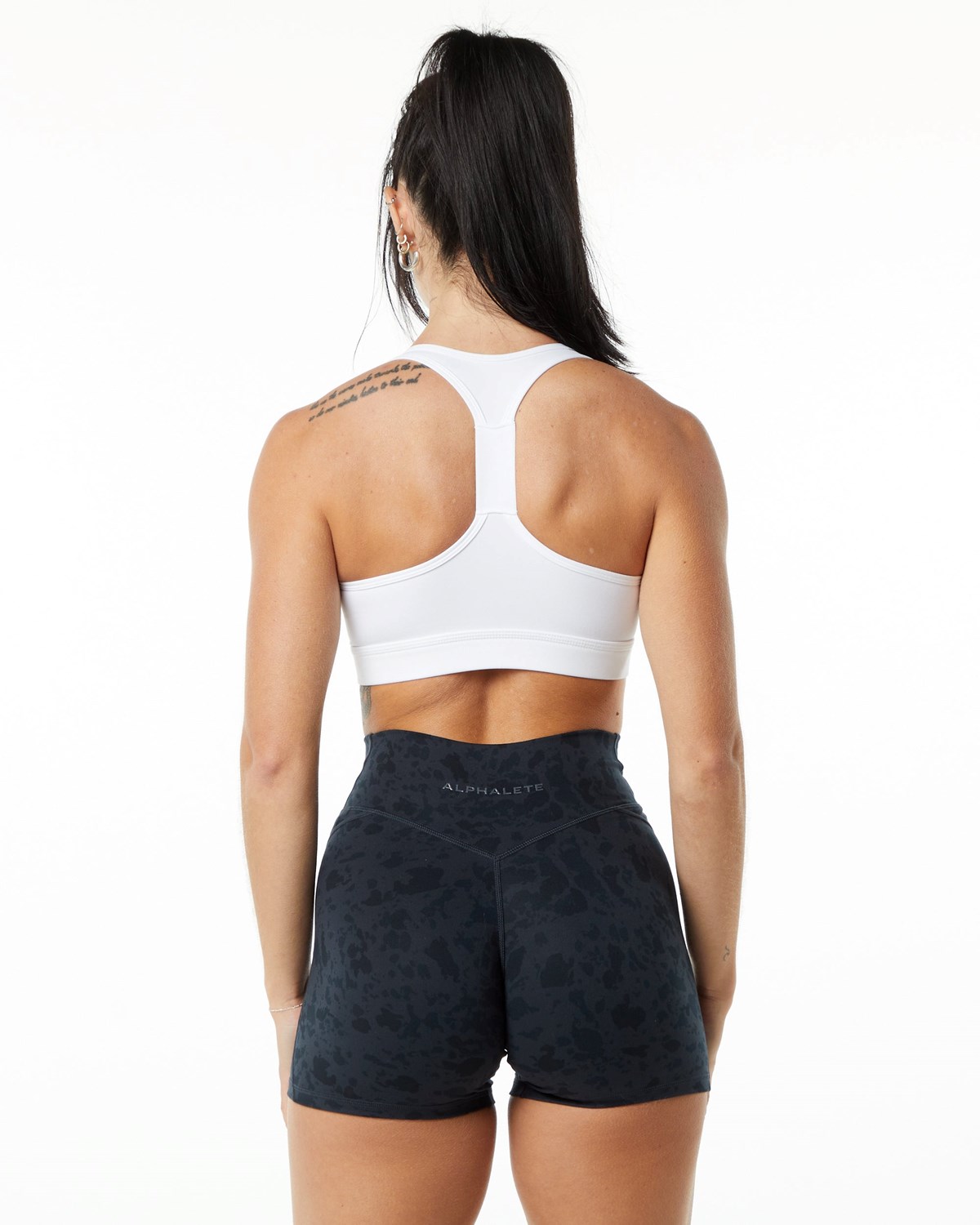 Alphalete Single Brushed Bra Biele | 628-EOQRSP