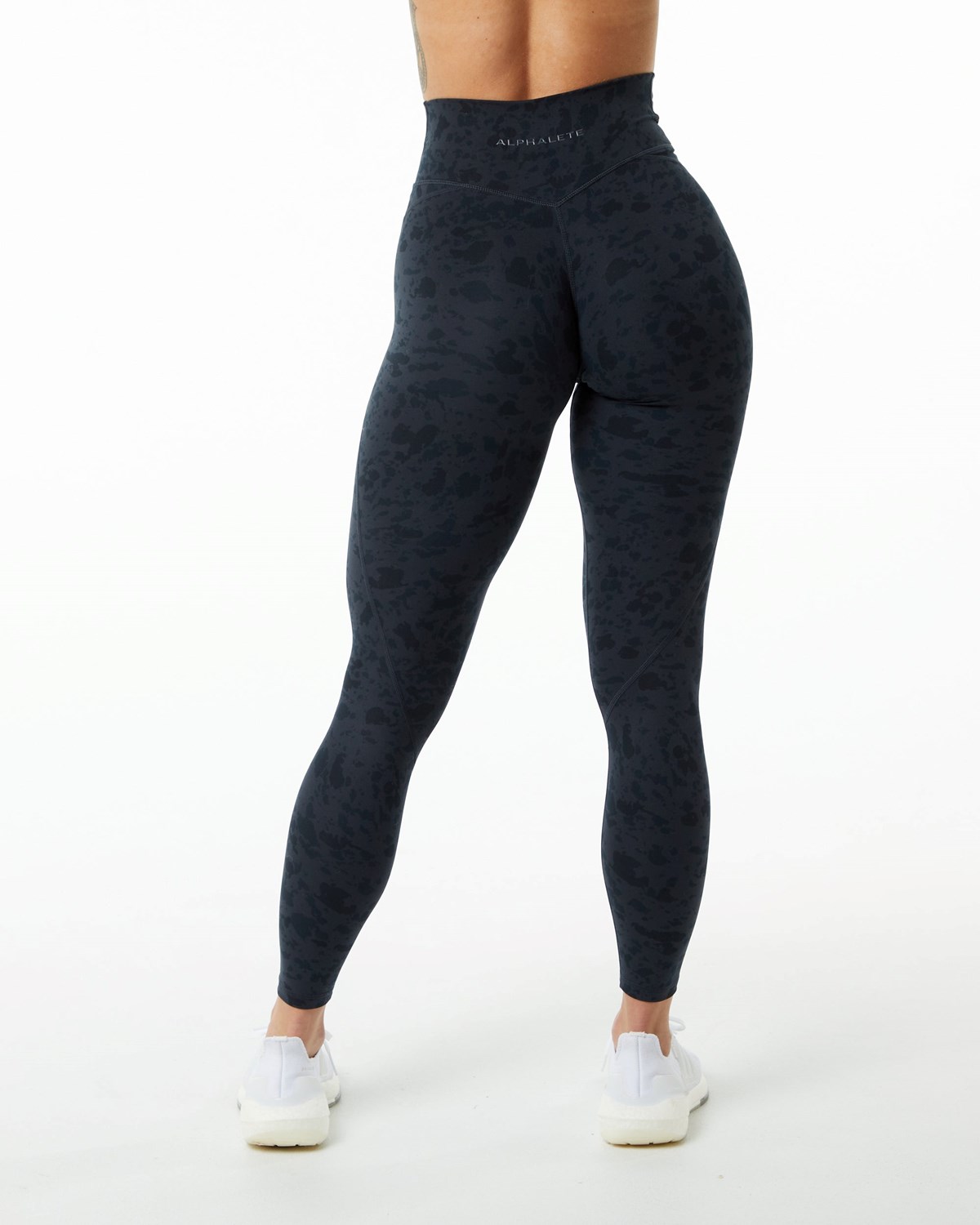 Alphalete Single Brushed Cross-Wrapped Legging Čierne | 035-OPESAB