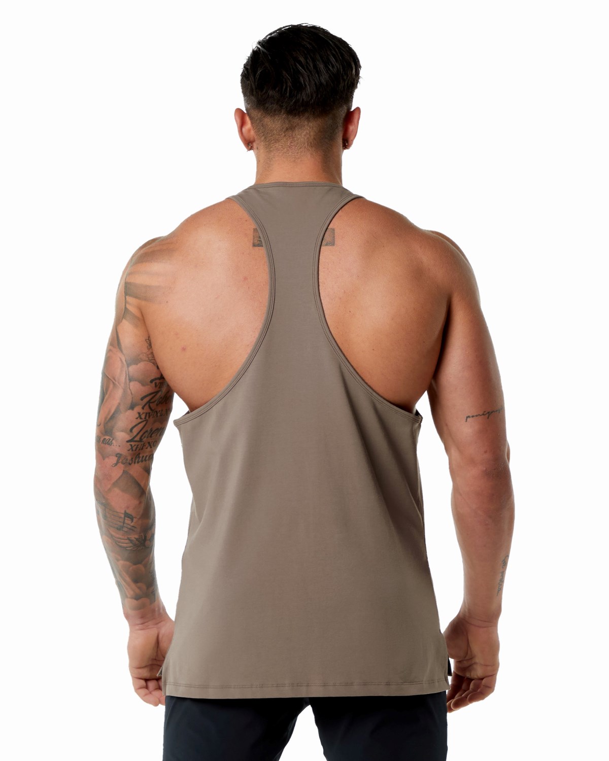 Alphalete Stepped Hem Stringer Mocha | 058-BYJTWL