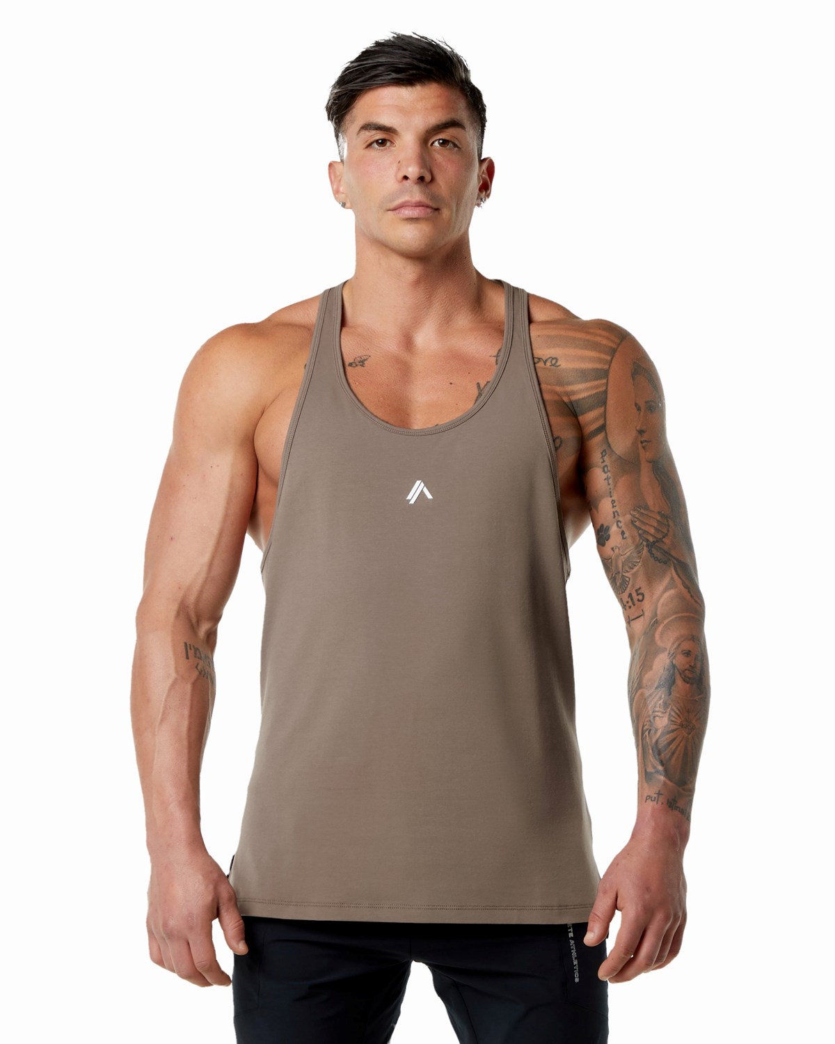 Alphalete Stepped Hem Stringer Mocha | 058-BYJTWL