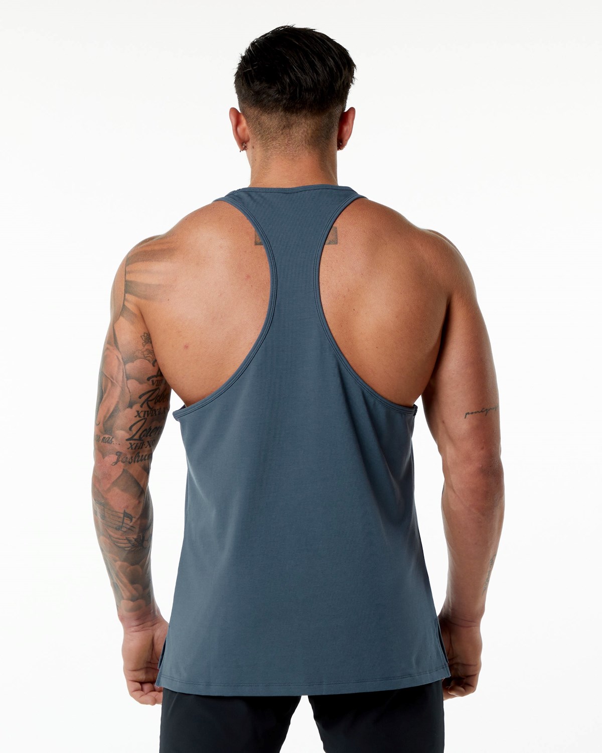 Alphalete Stepped Hem Stringer Modre | 754-SWOJLY