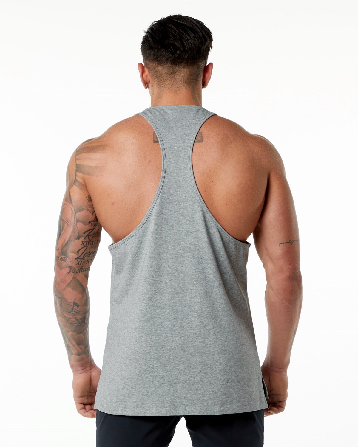 Alphalete Stepped Hem Stringer Siva | 461-LOAZQF