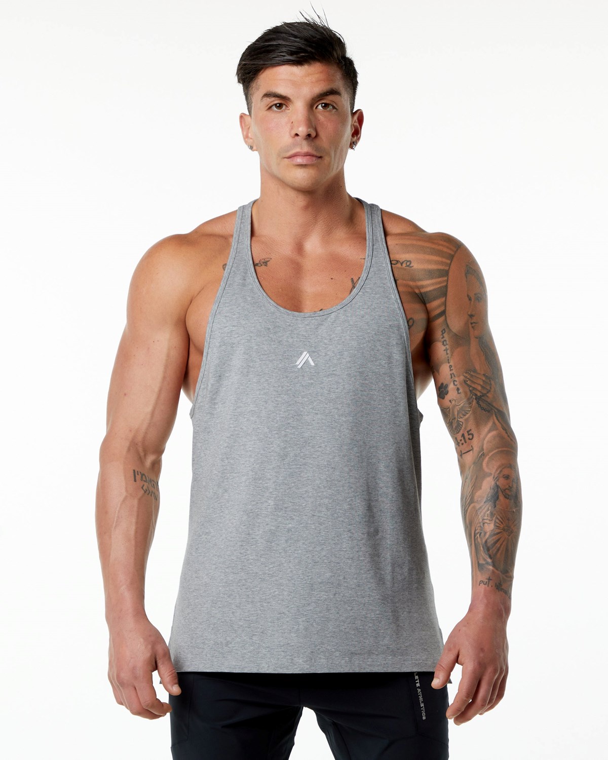 Alphalete Stepped Hem Stringer Siva | 461-LOAZQF