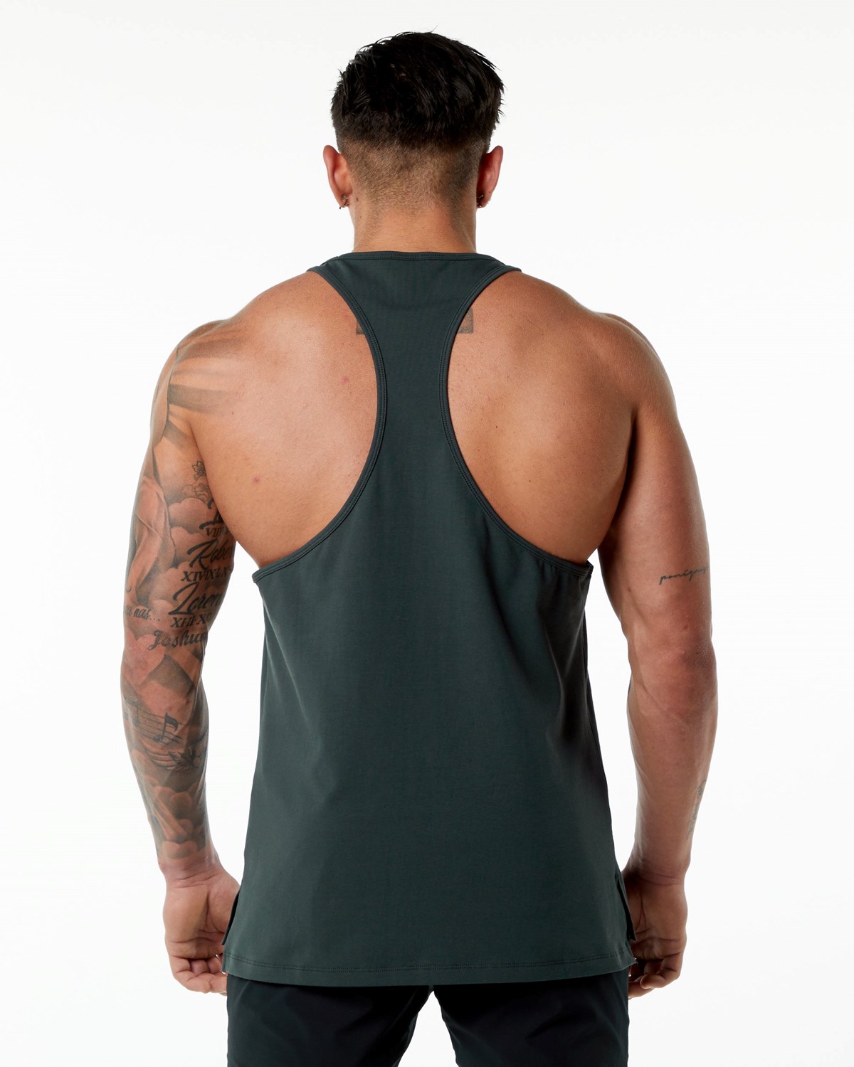 Alphalete Stepped Hem Stringer Zelene | 046-PDANGK