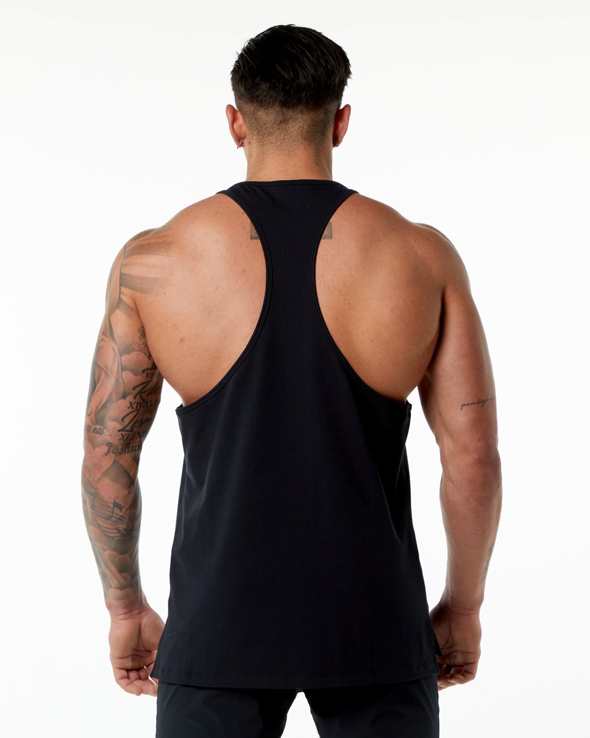 Alphalete Stepped Hem Stringer Čierne | 307-QWGVUP